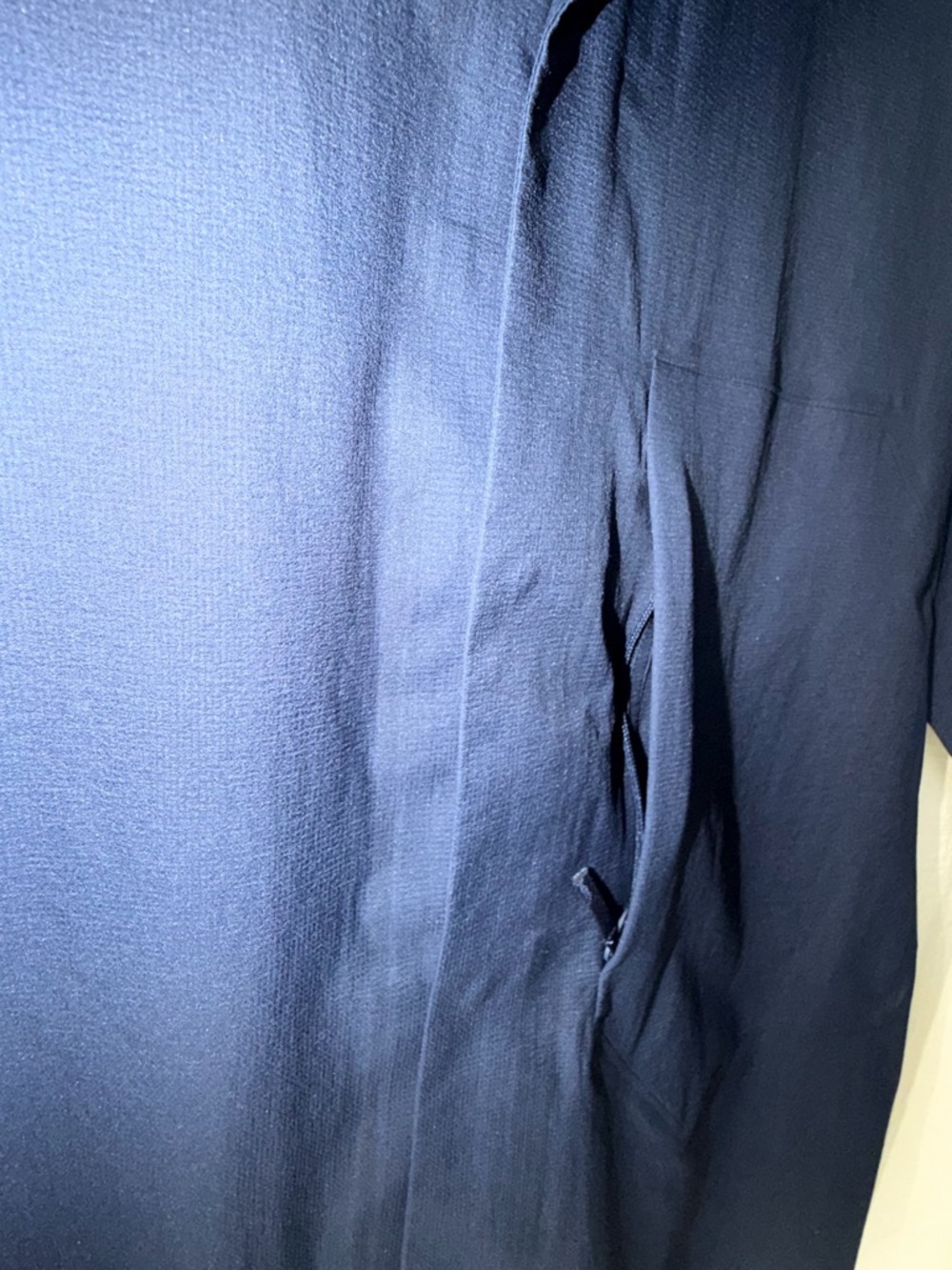 Arc’teryx Veilance Short Sleeve Shirt XL Navy Technical Minimalist Zip Pocket - Picture 5 of 5